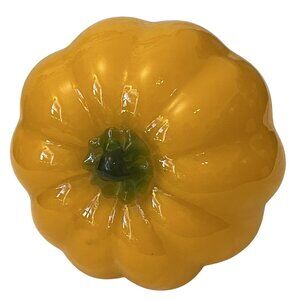 Art Glass Yellow Bell Pepper Decorative Accent Piece Large